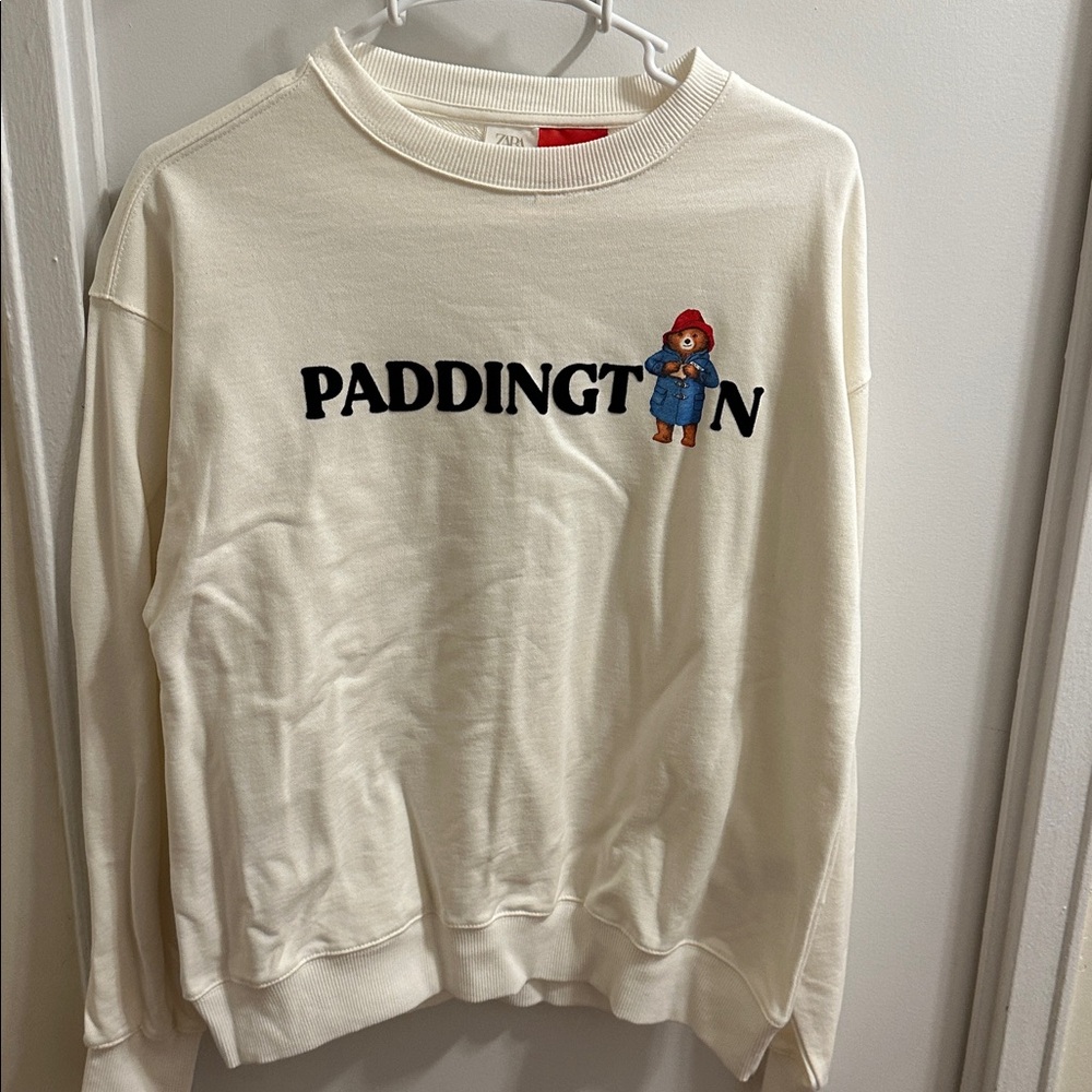 Zara Paddington Bear Sweatshirt Kids 13-14 White All Set For A Big Adventure Top